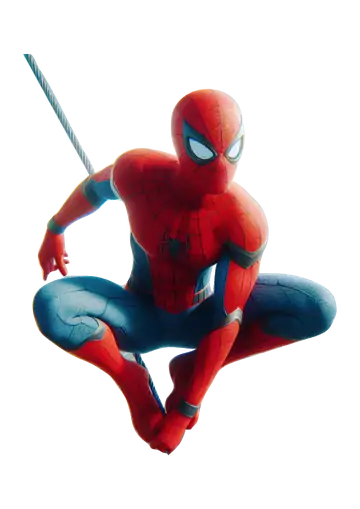 Homem Aranha Agachado com Teia PNG