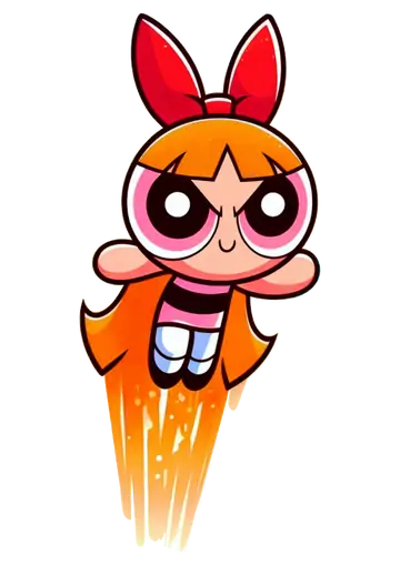 Florzinha Meninas Superpoderosas Voando PNG