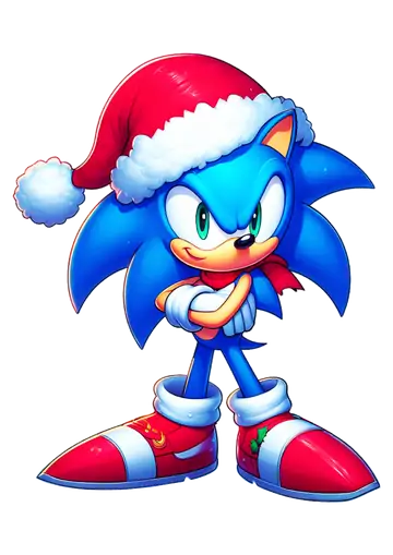 Sonic com Gorro de Natal PNG