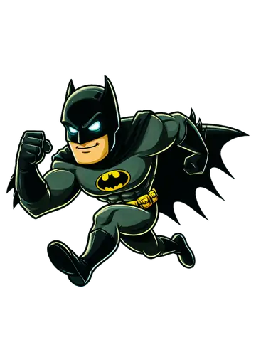 Batman Correndo Olhos Brilhantes PNG