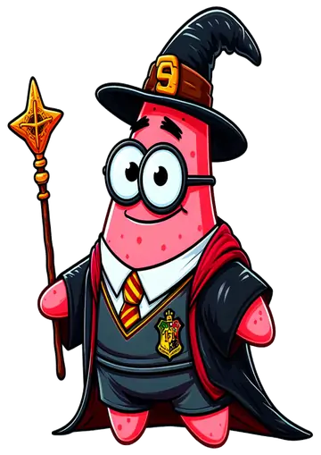 Patrick Estrela Harry Potter Varinha PNG