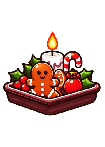 Decoração Natalina com Biscoito PNG