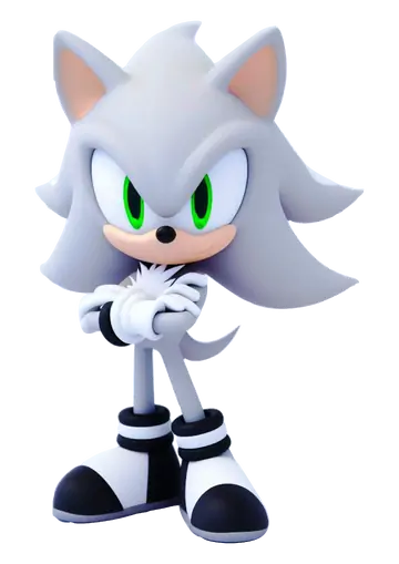 Personagem Sonic Branco Olhos Verdes PNG