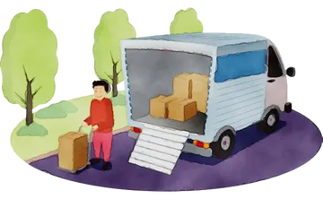 Caminhão de Mudança Ilustração PNG