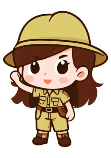 Menina Aventureira Safari Acenando PNG