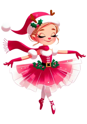 Bailarina de Natal com Rena PNG