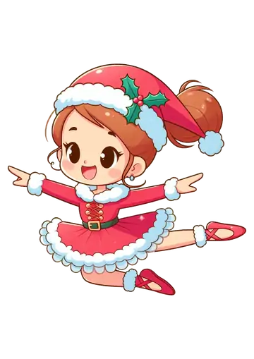 Bailarina de Natal Saltando PNG