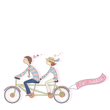 Casal de Bicicleta Desenho PNG