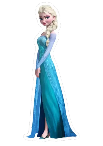 Elsa Vestido Azul Elegante PNG