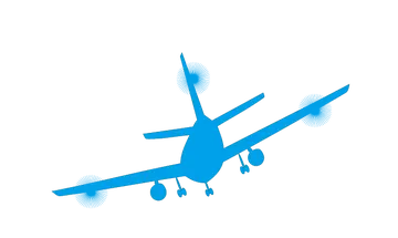 Avião Azul Ilustração PNG
