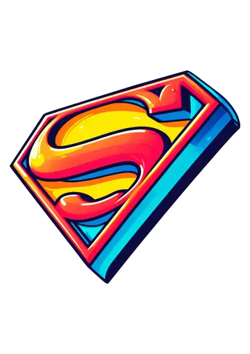Logo Super Homem Estilo Desenho PNG