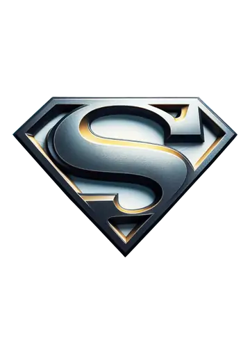 Símbolo Super Homem Prateado Escuro PNG