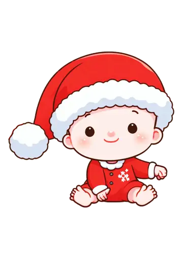Bebê Fantasia Papai Noel Sentado PNG