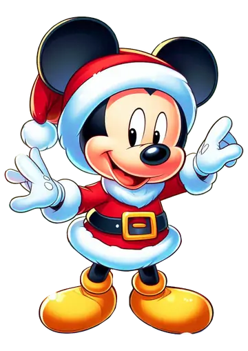 Mickey Mouse com Roupa de Papai Noel PNG