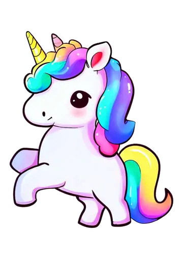 Unicórnio Colorido Fofinho PNG