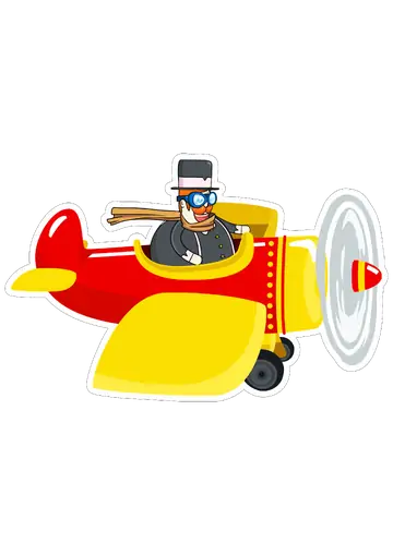 Mundo Bita Pilotando Avião Vermelho PNG
