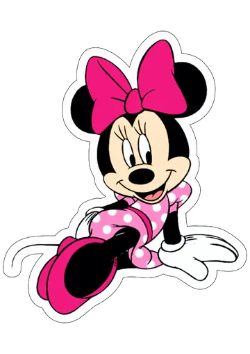 Minnie Mouse Rosa Sentada PNG