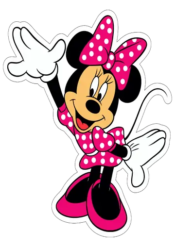 Minnie Mouse Rosa Acenando PNG