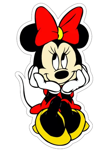 Minnie Mouse Vermelha Sentada PNG