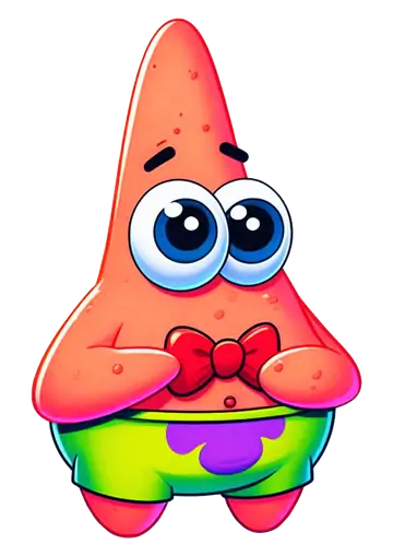 Patrick Estrela com gravata borboleta PNG