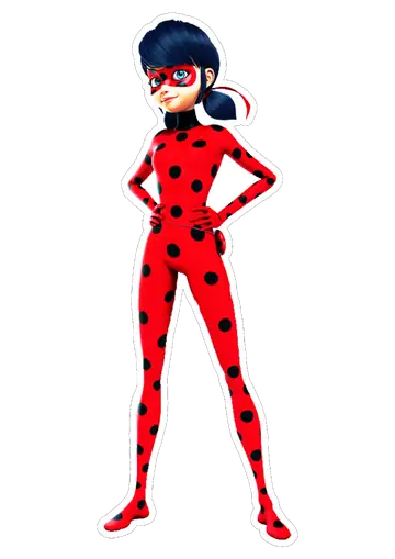 Ladybug em Pose de Herói PNG
