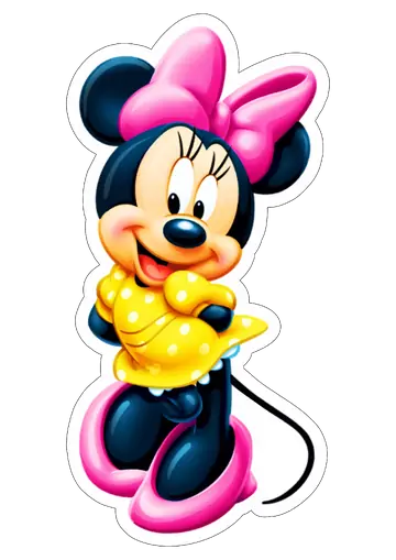 Minnie Mouse com Vestido Amarelo PNG