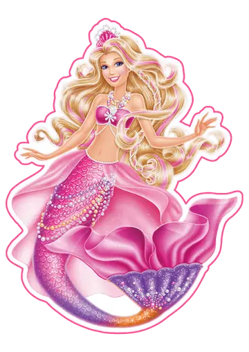 Barbie Sereia Rosa PNG