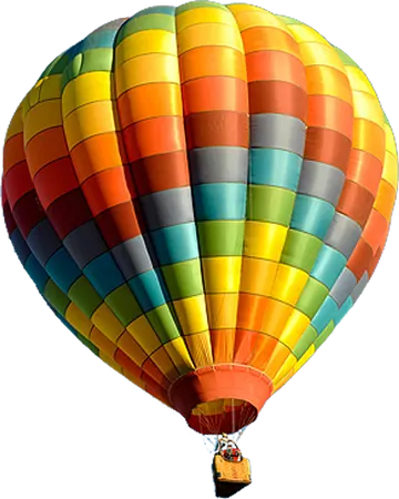 Balão de Ar Quente Arco-Íris PNG