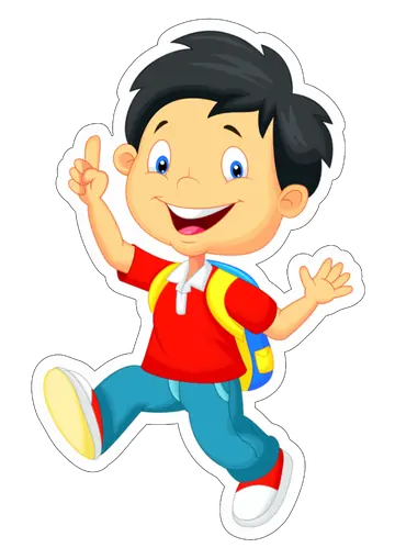 Menino Estudante com Mochila Azul PNG