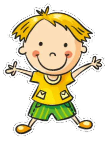 Menino Loirinho Brincando com Braços Abertos PNG