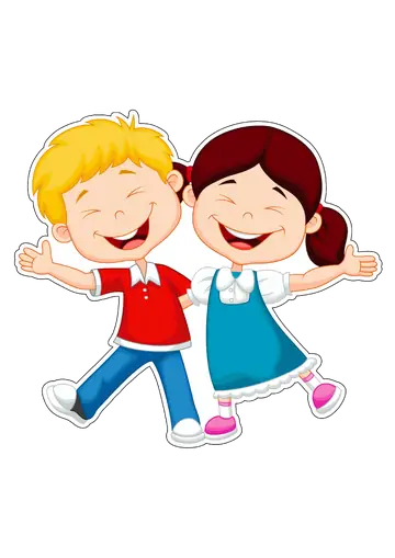 Menino e Menina Abraçados Felizes PNG