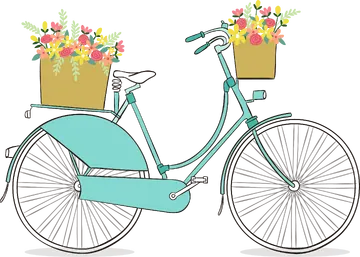Bicicleta com Flores PNG