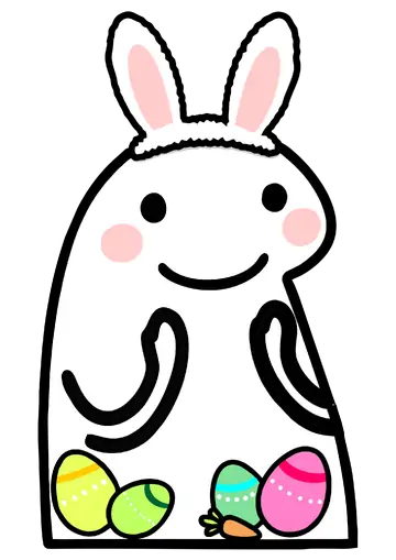 Flork Coelho com Ovos de Páscoa PNG
