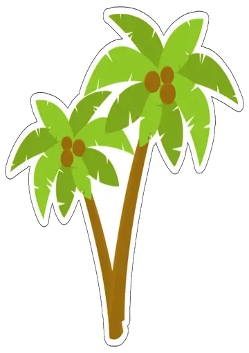 Duas Palmeiras Tropicais com Cocos PNG