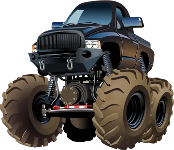 Monster Truck Preto PNG
