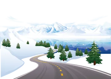 Estrada na Neve PNG