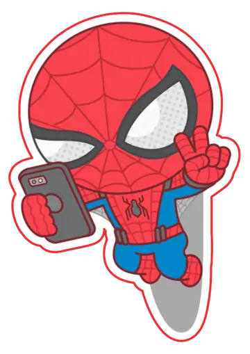 Homem Aranha Desenho Tirando Selfie PNG
