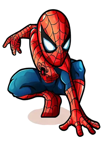 Homem Aranha Chibi Agachado PNG