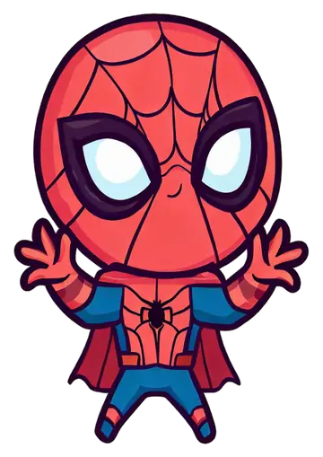 Homem Aranha Fofinho com Mãos Para Cima PNG