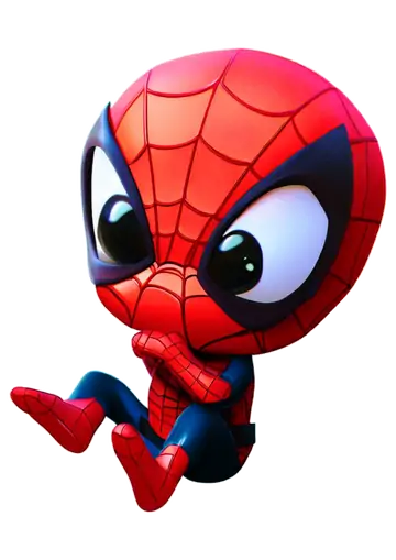 Homem Aranha Baby Sentado Pensativo PNG