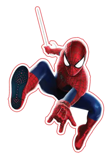 Homem Aranha Pulando com Teia PNG