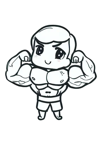 Desenho Homem Musculoso Para Colorir PNG