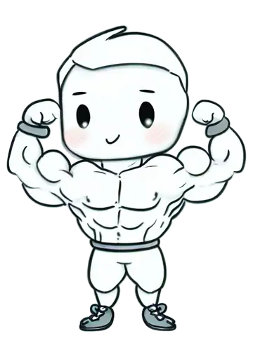 Homem Musculoso Chibi PNG