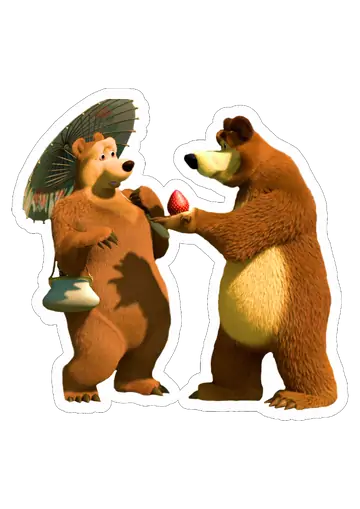 Ursos Masha e o Urso com Sombrinha PNG