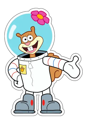 Sandy Bochechas com Flor PNG