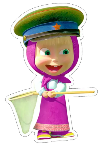 Masha com Boné e Puçá PNG