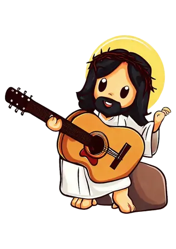 Jesus Sentado Tocando Violão PNG