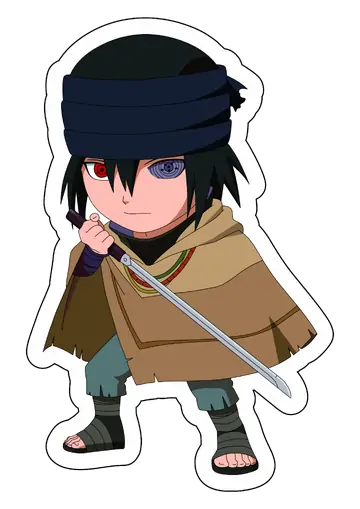 Sasuke Uchiha com Rinnegan e Espada PNG