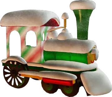 Locomotiva de Natal com Neve PNG