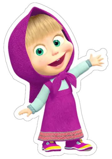Masha Acenando Alegre PNG